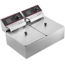 VEVOR Commercial Electric Fryer 12L, 5000W, Double Tank with Two Baskets, Stainless Steel, Table Model