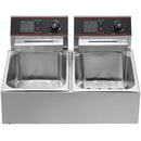 VEVOR Commercial Electric Fryer 12L, 5000W, Double Tank with Two Baskets, Stainless Steel, Table Model