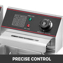 VEVOR Commercial Electric Fryer 12L, 5000W, Double Tank with Two Baskets, Stainless Steel, Table Model