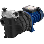 VEVOR baseina sūknis 750 W, plūsma līdz 15 000 l/h, peldbaseiniem virszemes un pazemes uzstādīšanai, ar sietiņa grozu, 50 mm ieplūde/izplūde, baseina filtra sūknis ar 2 pieslēguma šļūtenēm