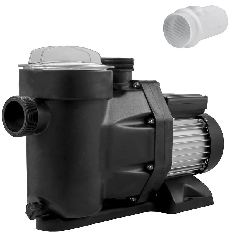 VEVOR baseina sūknis, 750 W, 19 200 l/h, baseina sūknis virszemes un iegremdētiem baseiniem ar filtra grozu, Ø50 mm ieplūdes/izplūdes pieslēgumi un 2 savienojuma šļūtenes, tīra baseina ūdens nodrošināšanai