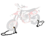 VEVOR motocikla priekšējais un aizmugurējais pacēlājs, 500 kg, regulējams, ar ritentiņiem, piemērots 165–351 mm riteņu asīm, tērauds, sarkans