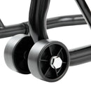 VEVOR motocikla statīvs priekšējā un aizmugurējā riteņa pacelšanai, 0,39 t, ar U+L dakšas atbalstu, saderīgs ar Yamaha, Honda, Kawasaki, Suzuki – melns