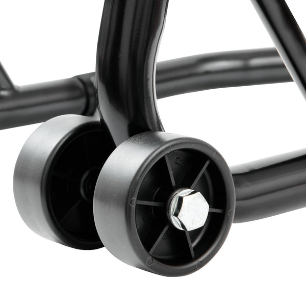 VEVOR motocikla statīvs priekšējā un aizmugurējā riteņa pacelšanai, 0,39 t, ar U+L dakšas atbalstu, saderīgs ar Yamaha, Honda, Kawasaki, Suzuki – melns