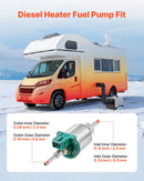 Diislikütteseadme kütusepump 12 V, alumiiniumist dosaatorpump 22 ml doseerimisega, sobib 2 kW, 5 kW ja 8 kW diislikütteseadmetele, vaikne töö impulsstehnoloogiaga.