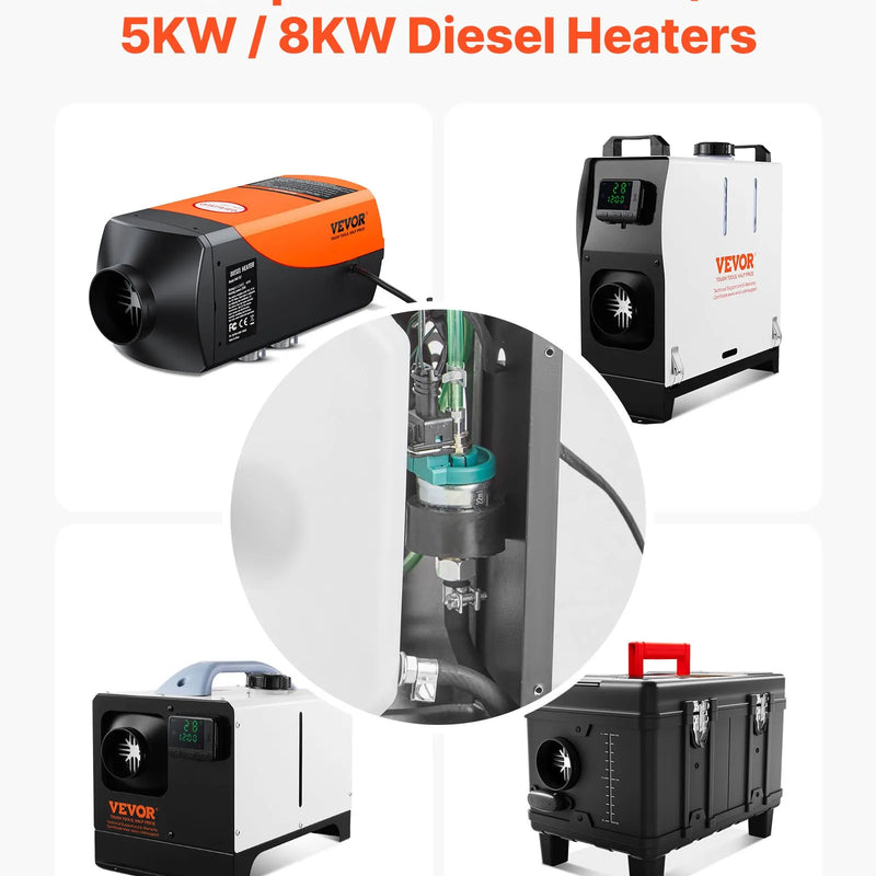 Diislikütteseadme kütusepump 12 V, alumiiniumist dosaatorpump 22 ml doseerimisega, sobib 2 kW, 5 kW ja 8 kW diislikütteseadmetele, vaikne töö impulsstehnoloogiaga.