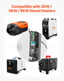 Diislikütteseadme kütusepump 12 V, alumiiniumist dosaatorpump 22 ml doseerimisega, sobib 2 kW, 5 kW ja 8 kW diislikütteseadmetele, vaikne töö impulsstehnoloogiaga.