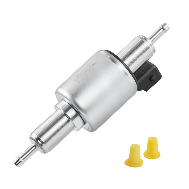 Dīzeļsildītāja degvielas sūknis 12/24 V, automašīnas gaisa sildītāja dozēšanas sūknis ar 22–32 ml padevi, piemērots 2 kW, 5 kW un 8 kW dīzeļsildītājiem, klusas darbības dizains ar impulsu tehnoloģiju