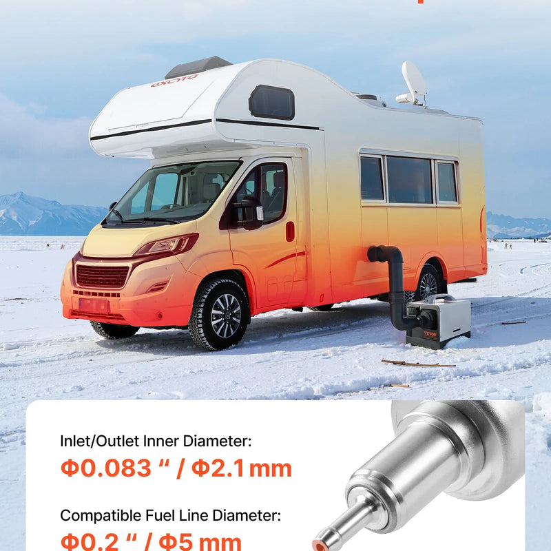 5-8kW_Dīzeļsildītāja degvielas sūknis 12/24 V, automašīnas gaisa sildītāja dozēšanas sūknis ar 22–32 ml padevi, piemērots 2 kW, 5 kW un 8 kW dīzeļsildītājiem, klusas darbības dizains ar impulsu tehnoloģiju