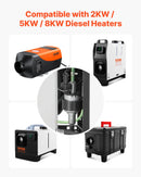 5-8kW_Dīzeļsildītāja degvielas sūknis 12/24 V, automašīnas gaisa sildītāja dozēšanas sūknis ar 22–32 ml padevi, piemērots 2 kW, 5 kW un 8 kW dīzeļsildītājiem, klusas darbības dizains ar impulsu tehnoloģiju