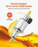 Dīzeļsildītāja degvielas sūknis 12/24 V, automašīnas gaisa sildītāja dozēšanas sūknis ar 22–32 ml padevi, piemērots 2 kW, 5 kW un 8 kW dīzeļsildītājiem, klusas darbības dizains ar impulsu tehnoloģiju