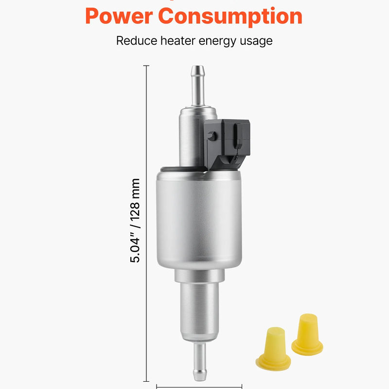 5-8kW_Dīzeļsildītāja degvielas sūknis 12/24 V, automašīnas gaisa sildītāja dozēšanas sūknis ar 22–32 ml padevi, piemērots 2 kW, 5 kW un 8 kW dīzeļsildītājiem, klusas darbības dizains ar impulsu tehnoloģiju