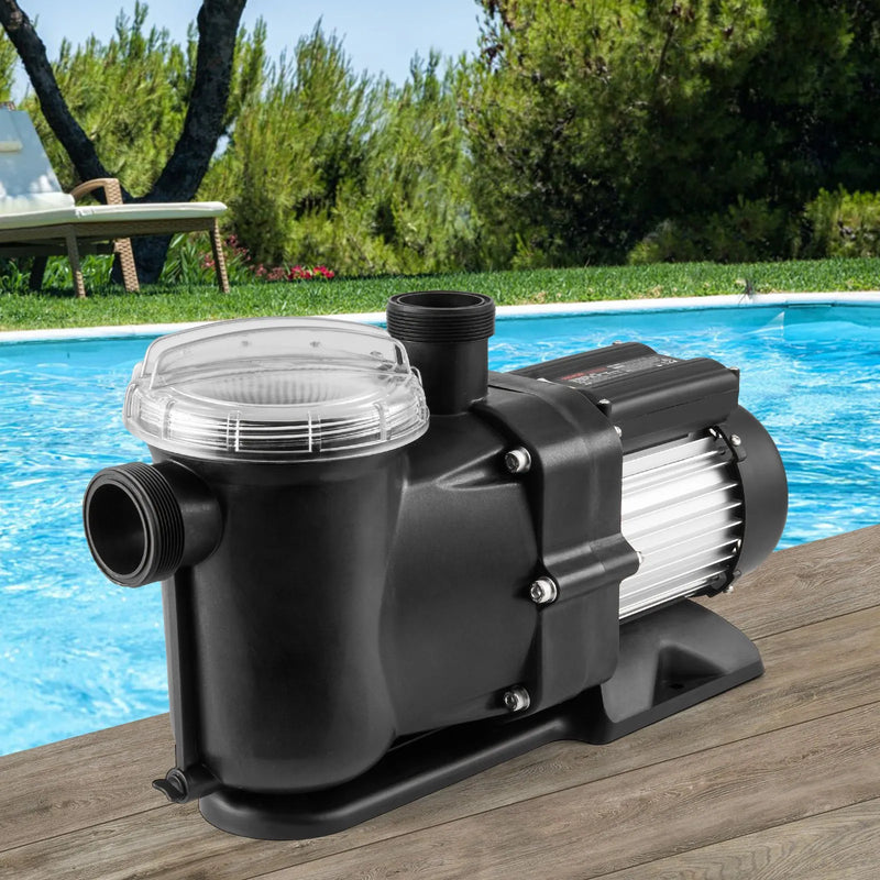 VEVOR virszemes baseina sūknis, 1491 W (2 ZS), vienas ātruma režīms, maksimālā plūsma 435 l/min, 220 V, 2850 apgr./min, maksimālais pacēlums 15 m, ar filtra grozu, piemērots virszemes baseiniem, burbuļvannām un SPA, UL sertificēts