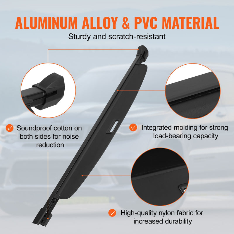 VEVOR izvelkamais bagāžas pārsegs Jeep Grand Cherokee 2. rinda 2022–2024 OEM dizains