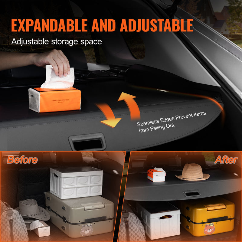 VEVOR Kokkupandav pagasiruumi kate GMC Terrain ja Chevrolet Equinox 2018-2024 jaoks