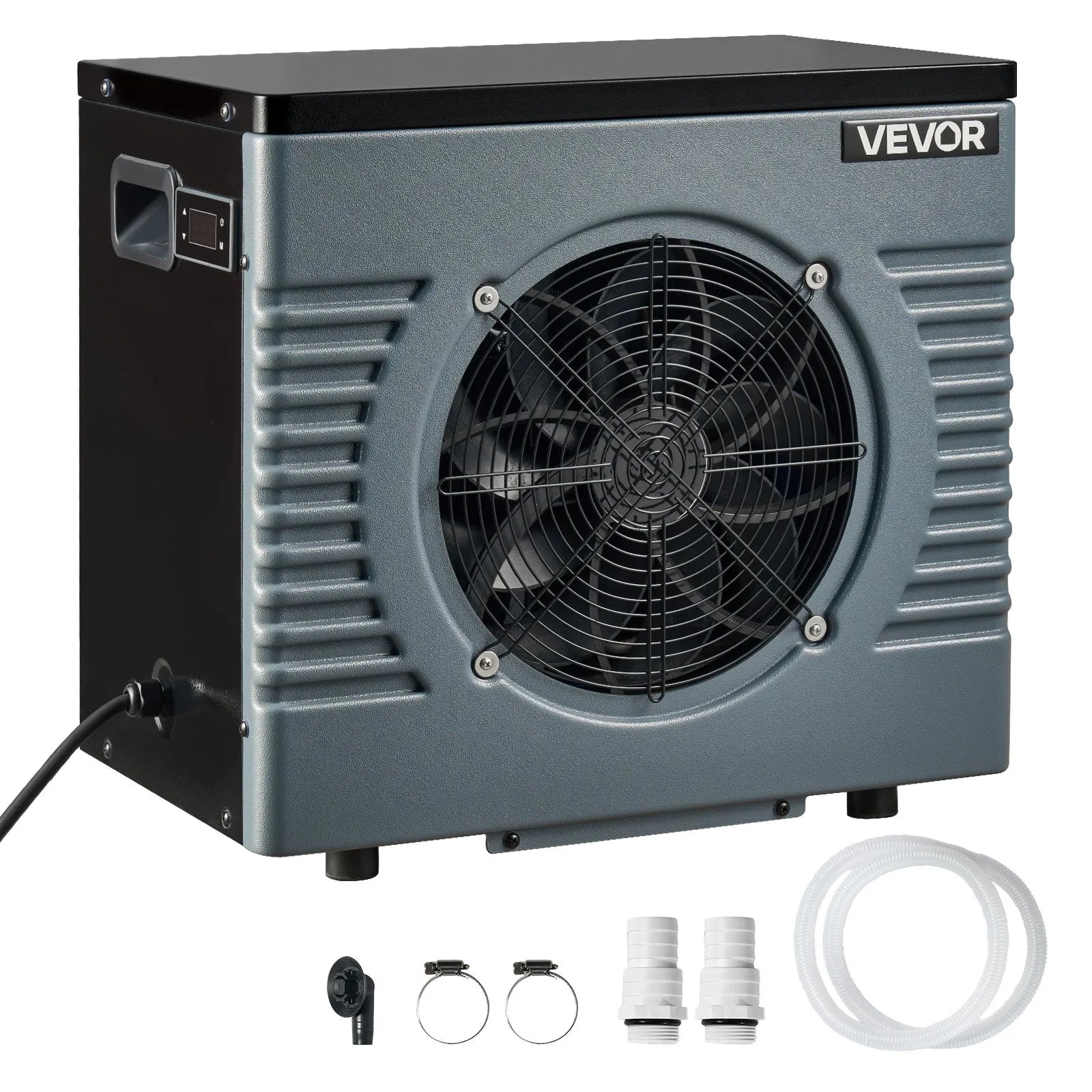 VEVOR 4920 W baseina siltumsūknis, elektriskais baseina sildītājs virszemes baseiniem līdz 18 m³, maksimālais COP 5,29, zems trokšņa līmenis, GFCI aizsardzība, sildīšanas temperatūra 15–40 ℃ peldēšanai un fitnesam, 220 V 50 Hz