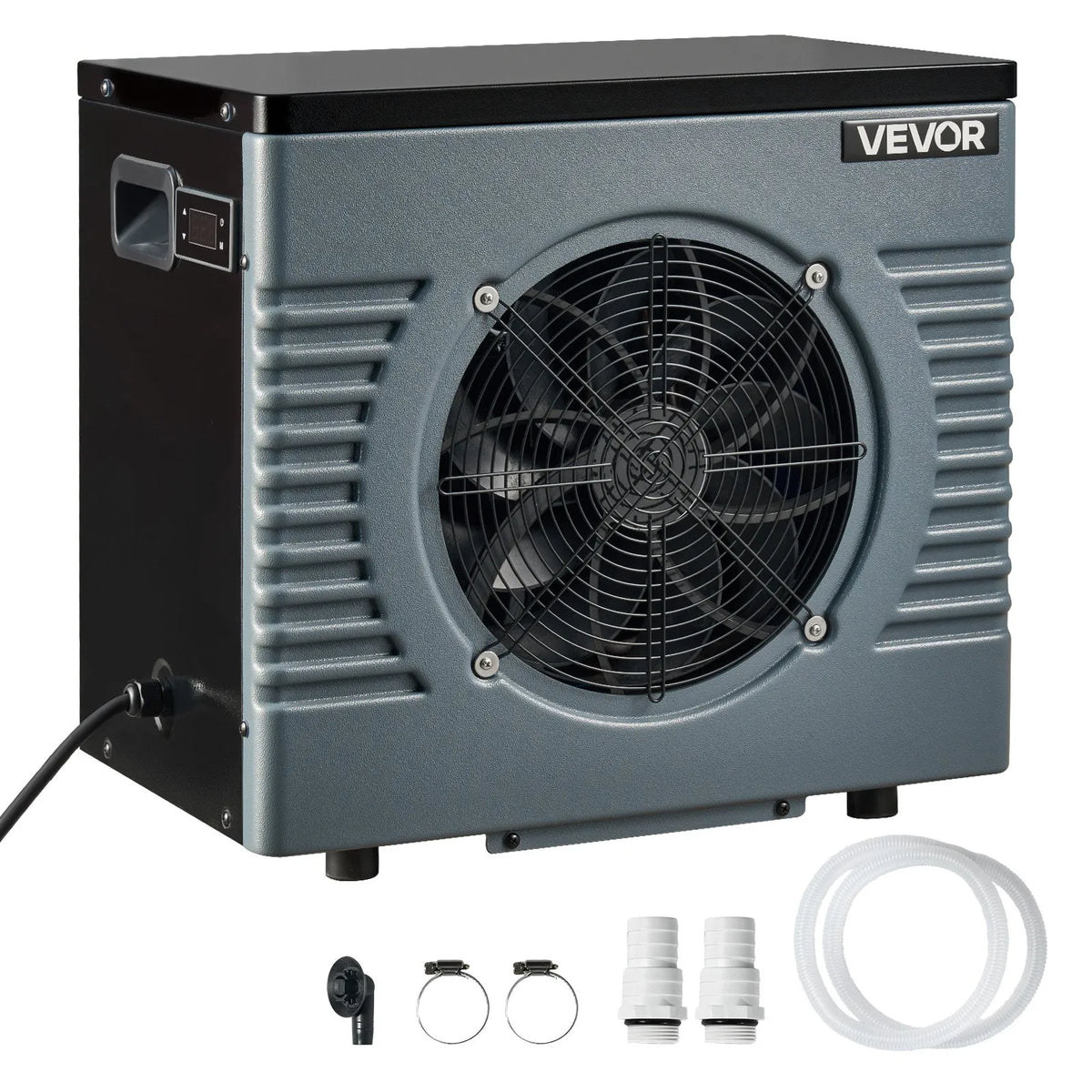 VEVOR 4920 W baseina siltumsūknis, elektriskais baseina sildītājs virszemes baseiniem līdz 18 m³, maksimālais COP 5,29, zems trokšņa līmenis, GFCI aizsardzība, sildīšanas temperatūra 15–40 ℃ peldēšanai un fitnesam, 220 V 50 Hz