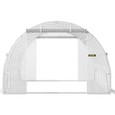 VEVOR portable plant greenhouse 6.1 x 3 x 2.1 m with galvanised steel hoops, 3 top beams, 4 diagonal poles, 2 zipped doors and 12 folding windows, white
