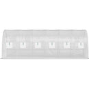 VEVOR portable plant greenhouse 6.1 x 3 x 2.1 m with galvanised steel hoops, 3 top beams, 4 diagonal poles, 2 zipped doors and 12 folding windows, white