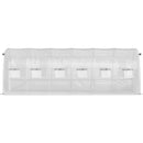 VEVOR portable plant greenhouse 6.1 x 3 x 2.1 m with galvanised steel hoops, 3 top beams, 4 diagonal poles, 2 zipped doors and 12 folding windows, white