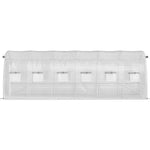 VEVOR portable plant greenhouse 6.1 x 3 x 2.1 m with galvanised steel hoops, 3 top beams, 4 diagonal poles, 2 zipped doors and 12 folding windows, white