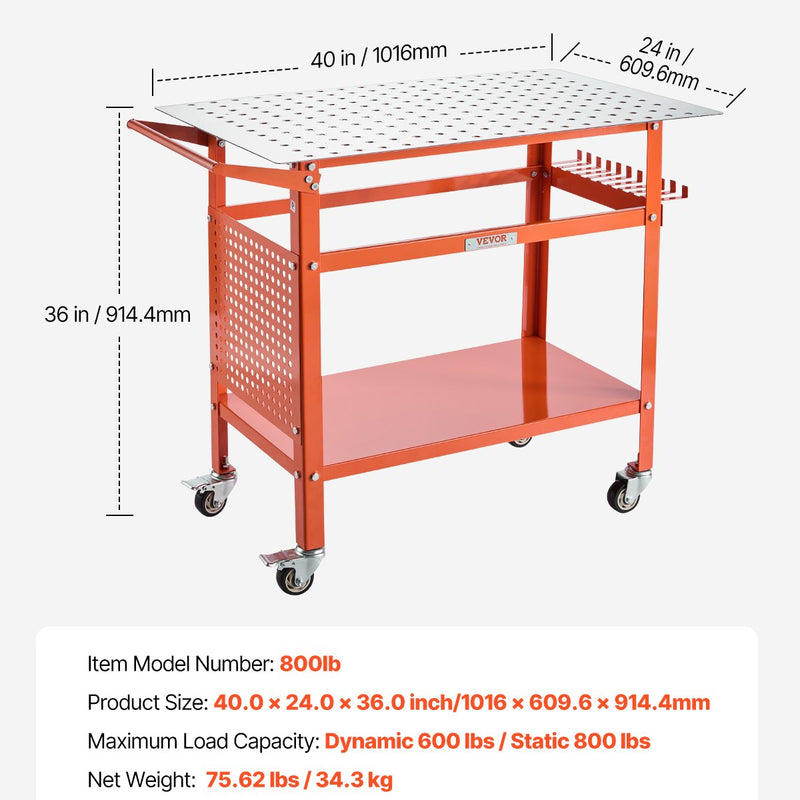 VEVOR welding table 1020 x 610 mm - welding work surface with static load capacity up to 363 kg
