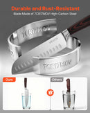 VEVOR virtuves nažu komplekts ar bloku un asināmo, 15 daļas, augsta oglekļa nerūsējošā tērauda naži, noturīgi pret rūsu, ergonomiski rokturi, asināmais stienis un augstvērtīgs koka bloks mājas lietošanai