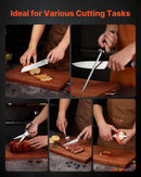 VEVOR virtuves nažu komplekts ar bloku un asināmo, 15 daļas, augsta oglekļa nerūsējošā tērauda naži, noturīgi pret rūsu, ergonomiski rokturi, asināmais stienis un augstvērtīgs koka bloks mājas lietošanai