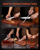 VEVOR virtuves nažu komplekts ar bloku un asināmo, 15 daļas, no vācu augsta oglekļa nerūsējošā tērauda, ergonomiski rokturi, asināmais stienis un koka nažu bloks, mājas lietošanai