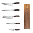 VEVOR virtuves nažu komplekts, 6 daļas, augsta oglekļa nerūsējošā tērauda asi naži, profesionāli virtuves naži ar ergonomisku, pret plaisāšanu izturīgu rokturi un jaudīgu magnētisko nažu turētāju ar valrieksta apdari