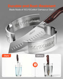 VEVOR virtuves nažu komplekts, 6 daļas, augsta oglekļa nerūsējošā tērauda asi naži, profesionāli virtuves naži ar ergonomisku, pret plaisāšanu izturīgu rokturi un jaudīgu magnētisko nažu turētāju ar valrieksta apdari