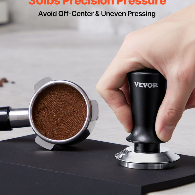 VEVOR 51 mm espresso tamperis ar atsperi, nerūsējošais tērauds