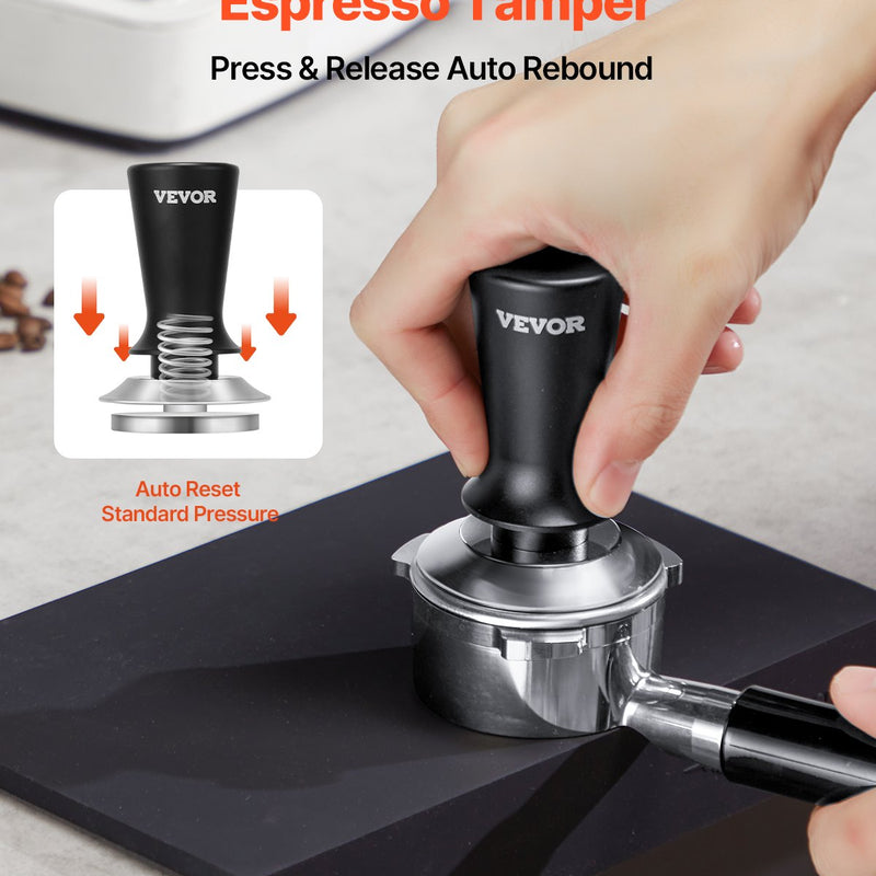 VEVOR 53 mm Espresso tampers, nerūsējošā tērauda ar atsperi