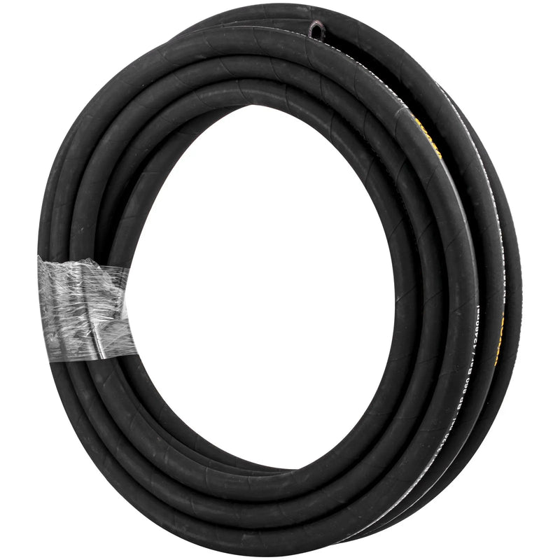 VEVOR hidrauliskā šļūtene 6,35 mm × 100 m, gumijas hidrauliskā šļūtene ar divkāršu augstas izturības tērauda stiepļu pinumu, maksimālais darba spiediens 400 bar, darba temperatūra –20 °C līdz +140 °C, elastīga hidrauliskās eļļas šļūtene.