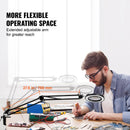 Настольная лампа VEVOR с увеличительным стеклом, светильником и основанием, 5-кратная лупа, линза 110 мм, 5 цветов