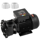 VEVOR divu ātrumu SPA sūknis, 48 rāmis, 1100 W augstais režīms 35 m³/h ar 13 m pacēlumu vai 250 W zemais režīms 14 m³/h ar 2,8 m pacēlumu, Ø50 mm pieslēgums ar 90° grozāmu savienojumu, TÜV sertificēts