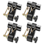 VEVOR kāpņu statņa spriegšanas siksnas, 38 mm platas × 2,25 m garas, ar dubultiem J-āķiem, piemērotas 47,6–50,8 mm melnā apaļā caurulē, smagajam kravas fiksēšanai līdz 226,8 kg, ar sprādzes bloķēšanas mehānismu (4 gab.)