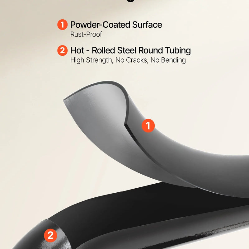 VEVOR 2 pakāpju saliekamās kāpnes ar platu pretslīdes pakāpienu un ērtu rokturi, pārnēsājamas tērauda kāpnes ar 272 kg nestspēju, lietošanai virtuvē, mājās un birojā, melnas