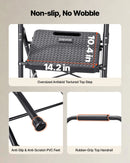 VEVOR 3 pakāpju saliekamās kāpnes ar platu pretslīdes pakāpienu un ērtu rokturi, pārnēsājamas tērauda kāpnes ar 272 kg nestspēju, lietošanai virtuvē, mājās un birojā, melnas