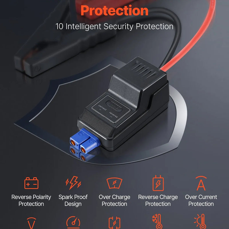 VEVOR automašīnas palaišanas ierīce , 3000 A starta strāva, 59,2 Wh litija akumulators, LED apgaismojums un palaišanas kabeļi, pārnēsājams starteris līdz 10 L benzīna un 8 L dīzeļdzinējiem