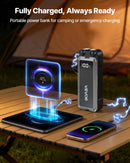 VEVOR auto iedarbināšanas starteris 4000 A, 12 V portatīvs litija akumulatora pastiprinātājs ar starta kabeļiem un 3 režīmu LED lukturīti, piemērots benzīna dzinējiem līdz 10 l un dīzeļdzinējiem līdz 8 l