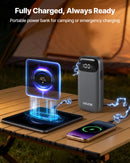 VEVOR automašīnas akumulatora starteris, 6000 A pīķa strāva, 12 V portatīvs litija akumulatora palaidējs ar jaudas banku, 3 režīmu lukturītis un starta kabeļi, paredzēts līdz 10 l benzīna un 10 l dīzeļdzinējiem