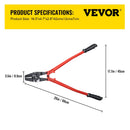 VEVOR 610 mm rokas preses knaibles ar 5 iedobēm, piemērotas 1,5–4,8 mm vara un alumīnija ovālajiem un gala uzmavām, troses saspiešanas instruments ar garu rokturi un darba spēku taupošu mehānismu