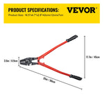 VEVOR 610 mm rokas preses knaibles ar 5 iedobēm, piemērotas 1,5–4,8 mm vara un alumīnija ovālajiem un gala uzmavām, troses saspiešanas instruments ar garu rokturi un darba spēku taupošu mehānismu