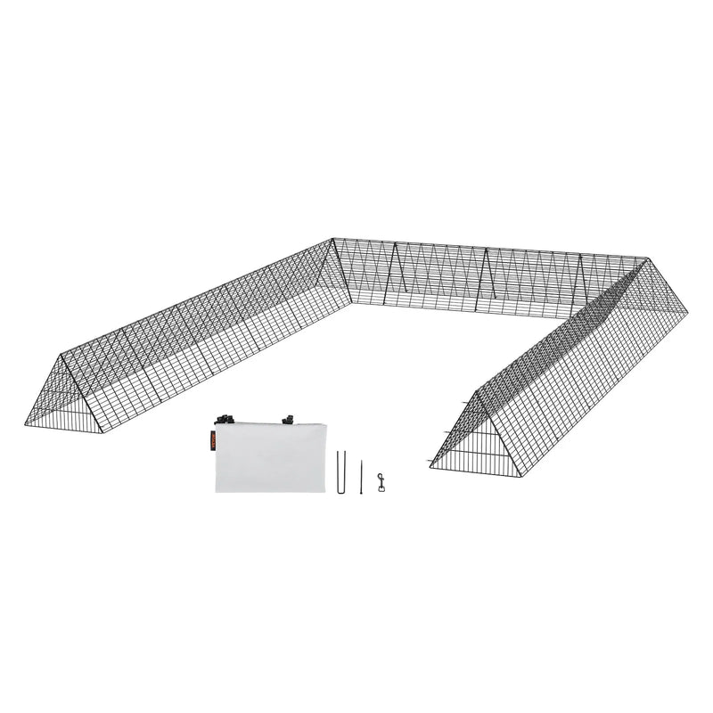 VEVOR vistas tuneļi, 600 × 400 × 61 cm (G × P × A) pārnēsājami āra tuneļi ar stūra rāmjiem, 2 gab., piemēroti vistām, pīlēm un trušiem