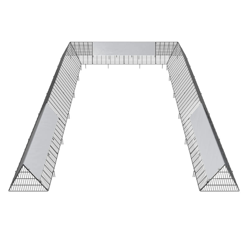 VEVOR vistas tuneļi, 600 × 400 × 61 cm (G × P × A) pārnēsājami āra tuneļi ar stūra rāmjiem, 2 gab., piemēroti vistām, pīlēm un trušiem