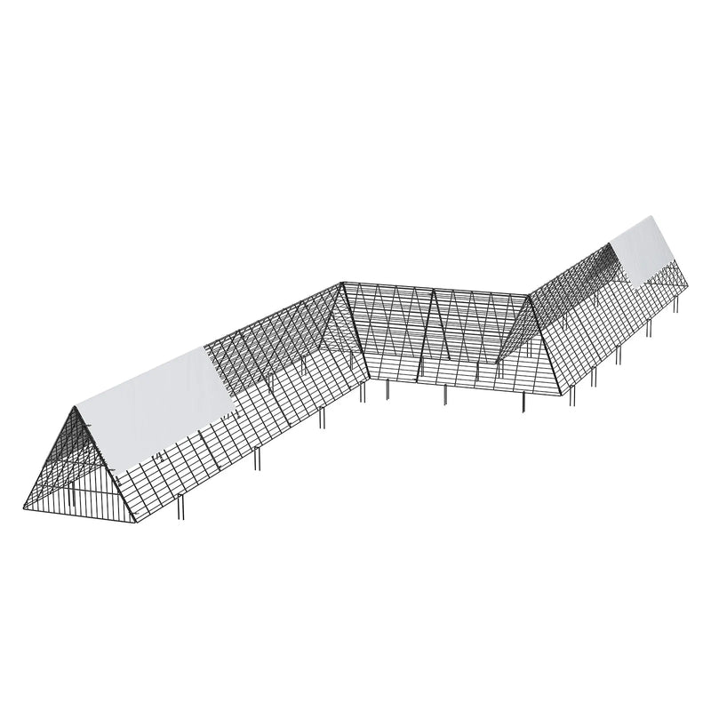 VEVOR vistas tuneļi, 729 × 200 × 61 cm (G × P × A) pārnēsājami āra tuneļi ar stūra rāmjiem, 2 gab., piemēroti vistām, pīlēm un trušiem
