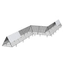 VEVOR vistas tuneļi, 729 × 200 × 61 cm (G × P × A) pārnēsājami āra tuneļi ar stūra rāmjiem, 2 gab., piemēroti vistām, pīlēm un trušiem