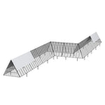 VEVOR vistas tuneļi, 729 × 200 × 61 cm (G × P × A) pārnēsājami āra tuneļi ar stūra rāmjiem, 2 gab., piemēroti vistām, pīlēm un trušiem