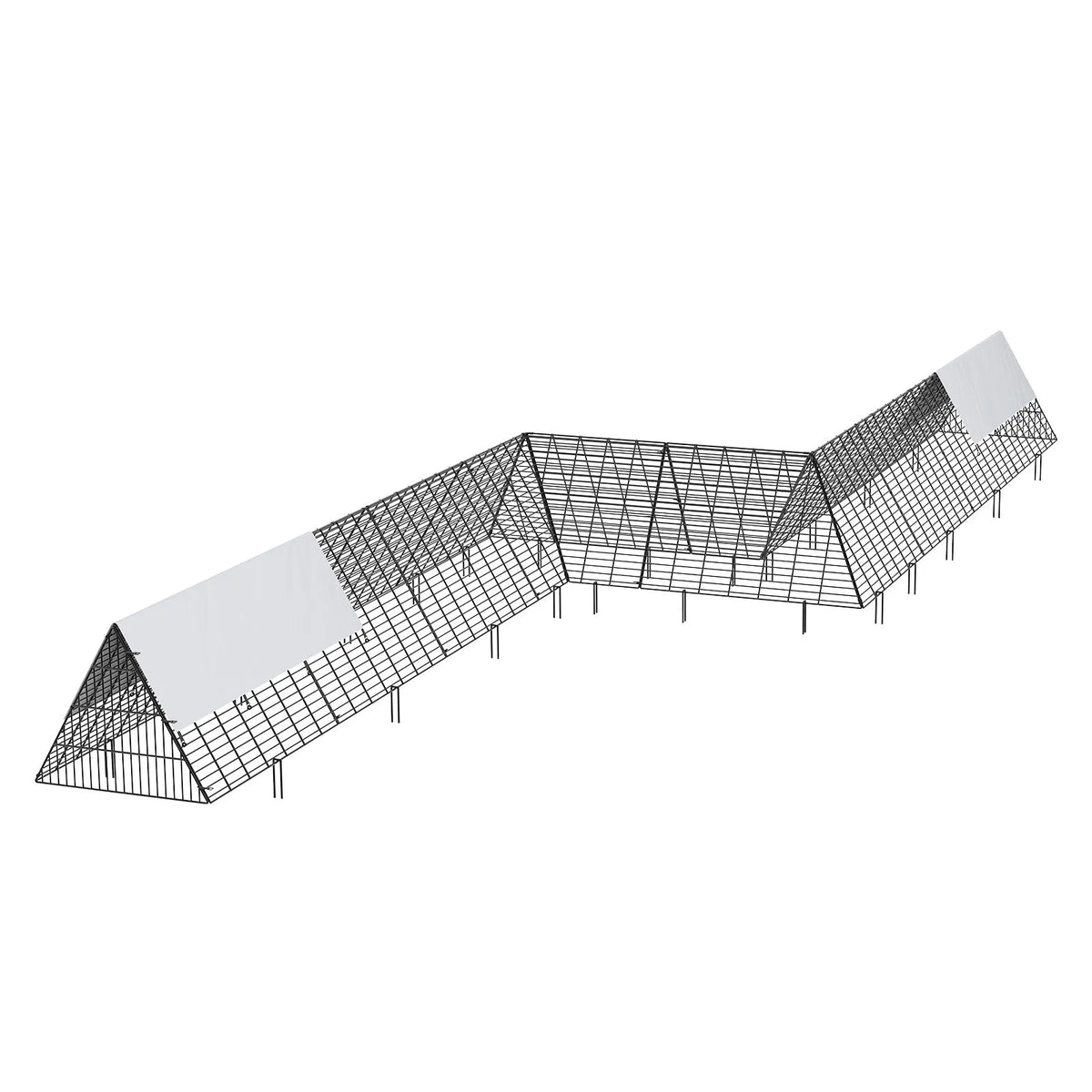 VEVOR vistas tuneļi, 729 × 200 × 61 cm (G × P × A) pārnēsājami āra tuneļi ar stūra rāmjiem, 2 gab., piemēroti vistām, pīlēm un trušiem